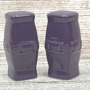 Longaberger Pottery Purple Salt and Pepper Shakers Set‎ Kitchen Decor
